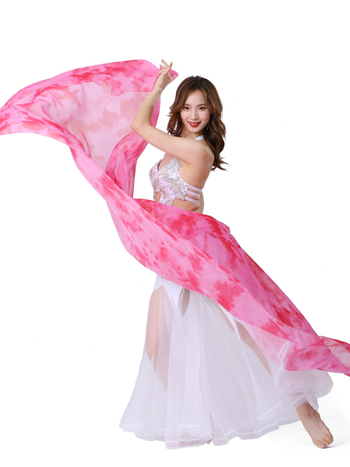 Šal Belly Dance od gaze s gradijentnim tie-dye uzorkom, sintetička svila, 100% najlon, za plesne nastupe