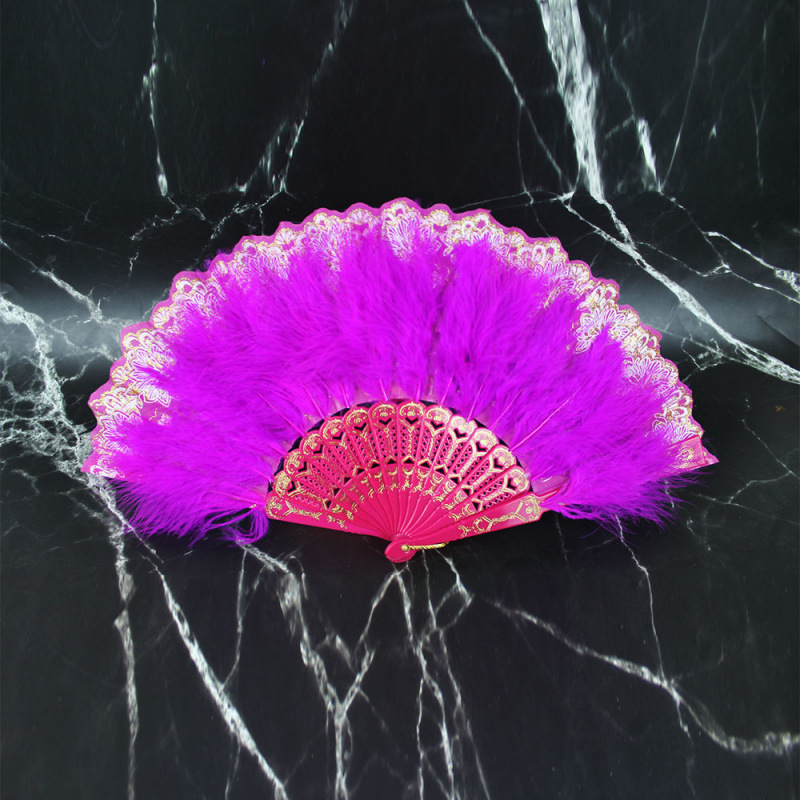 Fan cu pene pliabil pentru dans – Performanța Wing Chun și Belly Dance (Categoria: fan antic, Material: Alt, Schelet: Plastic, Stil: Simplitate modernă, Brand: Unique)