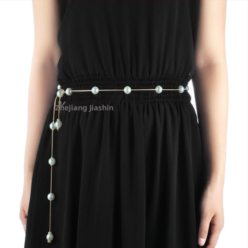 Διπλής χρήσης μαργαριταρένιο ζώνης μέσης, μεταλλική κατασκευή, αγκράφα από κράμα, κούμπωμα με γάντζο, λεπτή διάσταση (<2 cm), Jia Xin, άνοιξη 2025