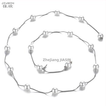 Διπλής χρήσης μαργαριταρένιο ζώνης μέσης, μεταλλική κατασκευή, αγκράφα από κράμα, κούμπωμα με γάντζο, λεπτή διάσταση (<2 cm), Jia Xin, άνοιξη 2025