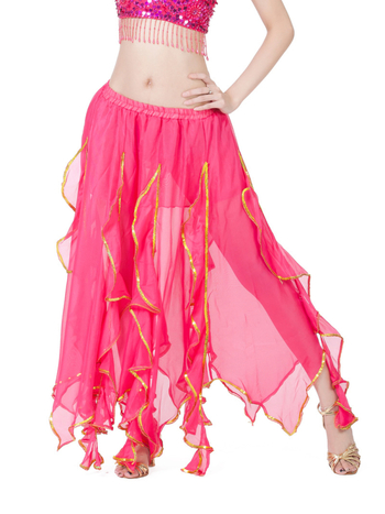 BELLYQUEEN Suknja za Belly Dance – nježna, lagana šifon tkanina; vanjska tkanina: šifon; podstava: Spandex 100%