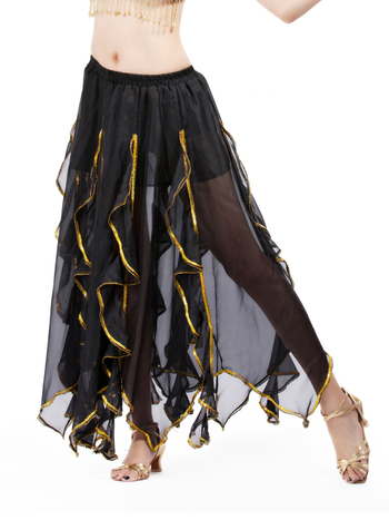 BELLYQUEEN Suknja za Belly Dance – nježna, lagana šifon tkanina; vanjska tkanina: šifon; podstava: Spandex 100%