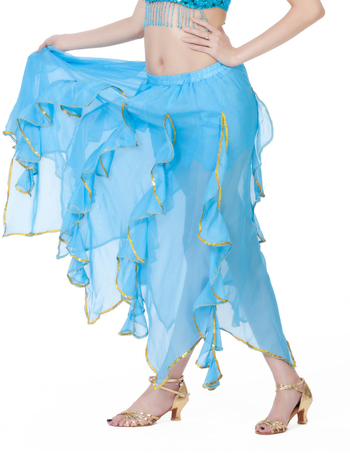 BELLYQUEEN Suknja za Belly Dance – nježna, lagana šifon tkanina; vanjska tkanina: šifon; podstava: Spandex 100%