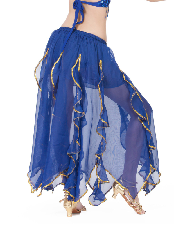 BELLYQUEEN Suknja za Belly Dance – nježna, lagana šifon tkanina; vanjska tkanina: šifon; podstava: Spandex 100%