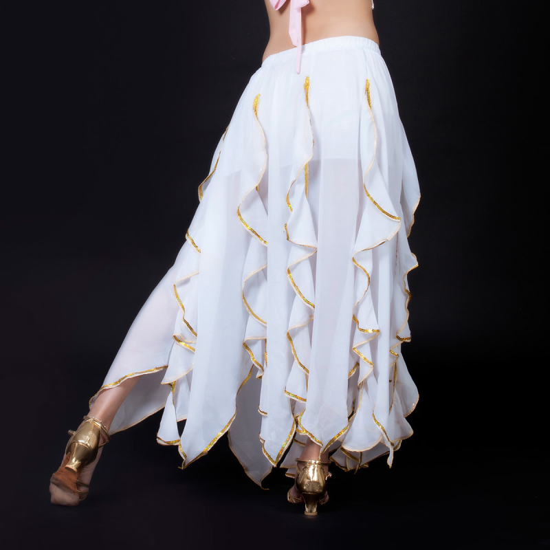 BELLYQUEEN Suknja za Belly Dance – nježna, lagana šifon tkanina; vanjska tkanina: šifon; podstava: Spandex 100%