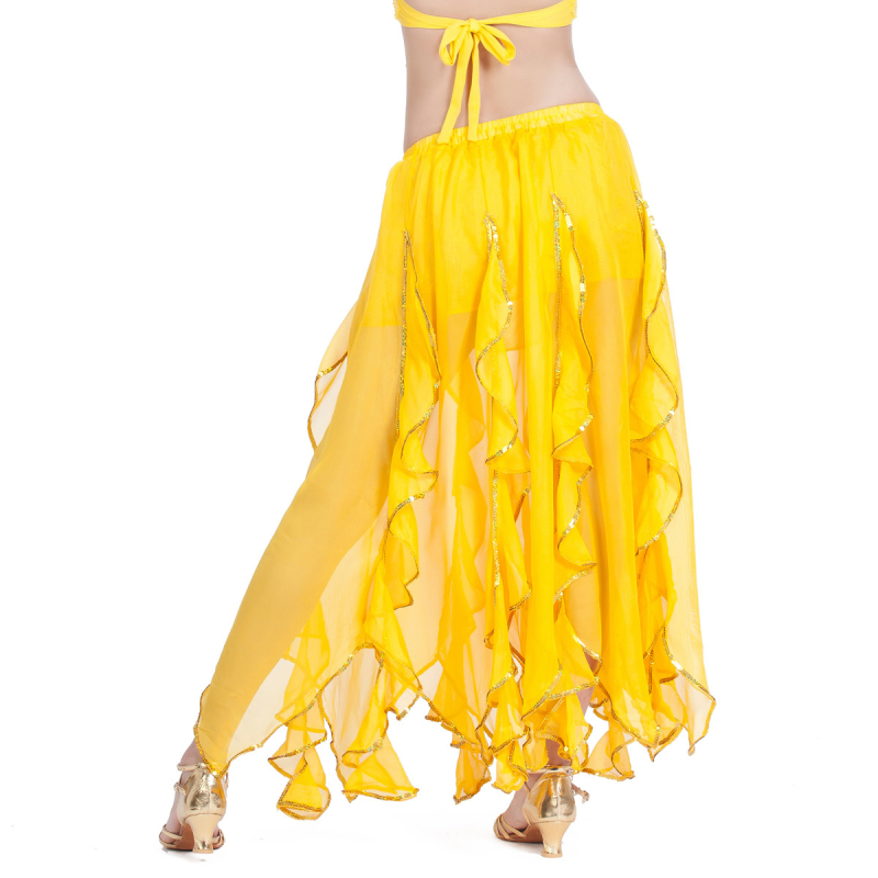 BELLYQUEEN Suknja za Belly Dance – nježna, lagana šifon tkanina; vanjska tkanina: šifon; podstava: Spandex 100%