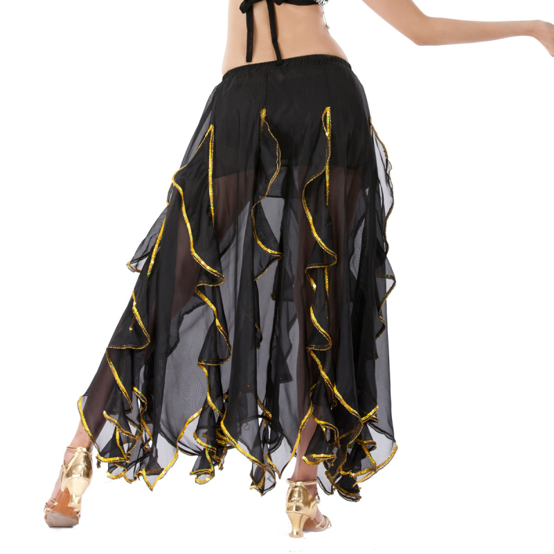 BELLYQUEEN Suknja za Belly Dance – nježna, lagana šifon tkanina; vanjska tkanina: šifon; podstava: Spandex 100%