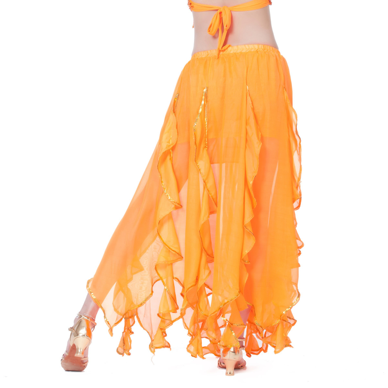 BELLYQUEEN Suknja za Belly Dance – nježna, lagana šifon tkanina; vanjska tkanina: šifon; podstava: Spandex 100%