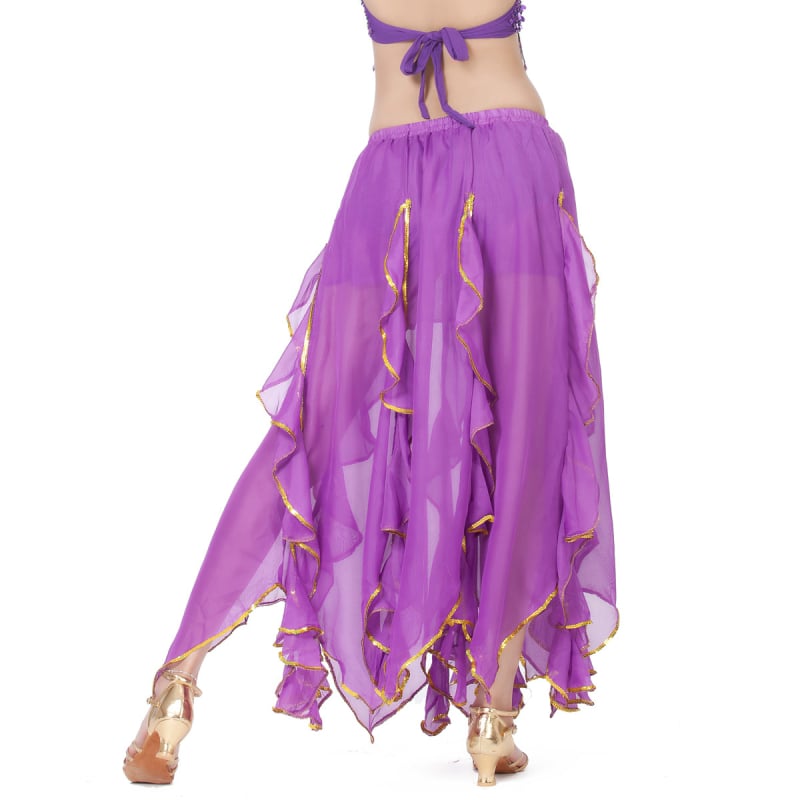 BELLYQUEEN Suknja za Belly Dance – nježna, lagana šifon tkanina; vanjska tkanina: šifon; podstava: Spandex 100%