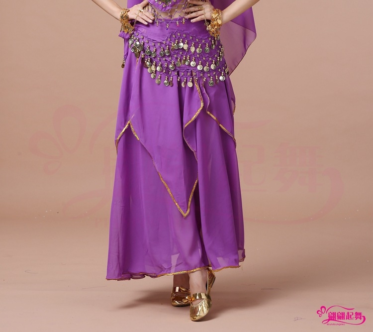 Nemzeti Táncruha - Felnőtt, has-táncra és néptáncra alkalmas szoknya, 120D chiffon, chiffon bélés