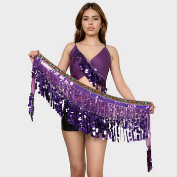 Colier de talie pentru Belly Dance cu paiete și ciucuri, set pentru începători orientali/indieni — poliester >95%, compoziția principală 2: poliester 95%+, croială compusă, lansare primăvara 2025
