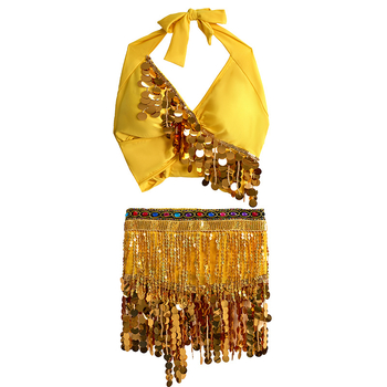 Colier de talie pentru Belly Dance cu paiete și ciucuri, set pentru începători orientali/indieni — poliester >95%, compoziția principală 2: poliester 95%+, croială compusă, lansare primăvara 2025