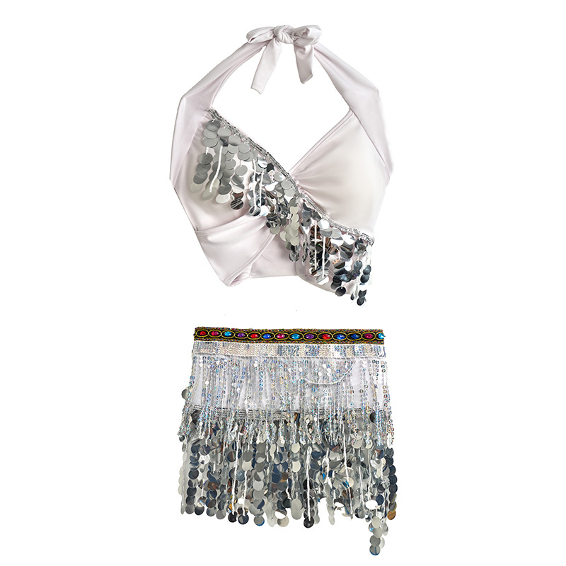 Colier de talie pentru Belly Dance cu paiete și ciucuri, set pentru începători orientali/indieni — poliester >95%, compoziția principală 2: poliester 95%+, croială compusă, lansare primăvara 2025