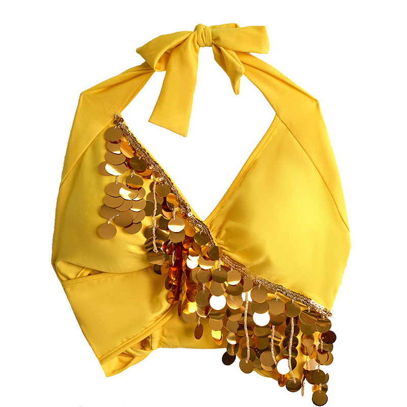 Colier de talie pentru Belly Dance cu paiete și ciucuri, set pentru începători orientali/indieni — poliester >95%, compoziția principală 2: poliester 95%+, croială compusă, lansare primăvara 2025