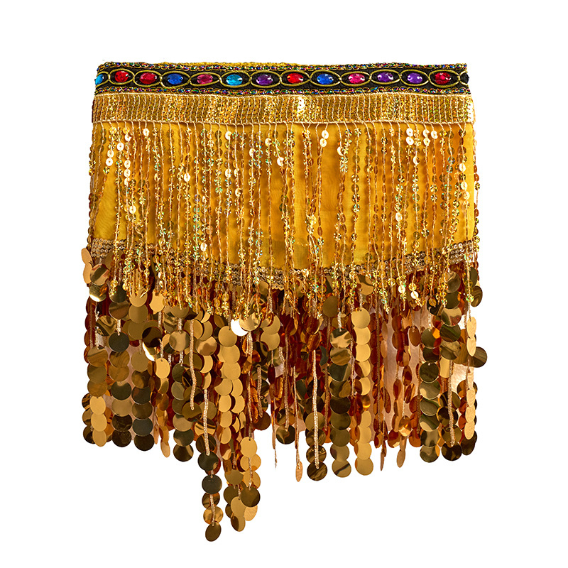 Colier de talie pentru Belly Dance cu paiete și ciucuri, set pentru începători orientali/indieni — poliester >95%, compoziția principală 2: poliester 95%+, croială compusă, lansare primăvara 2025