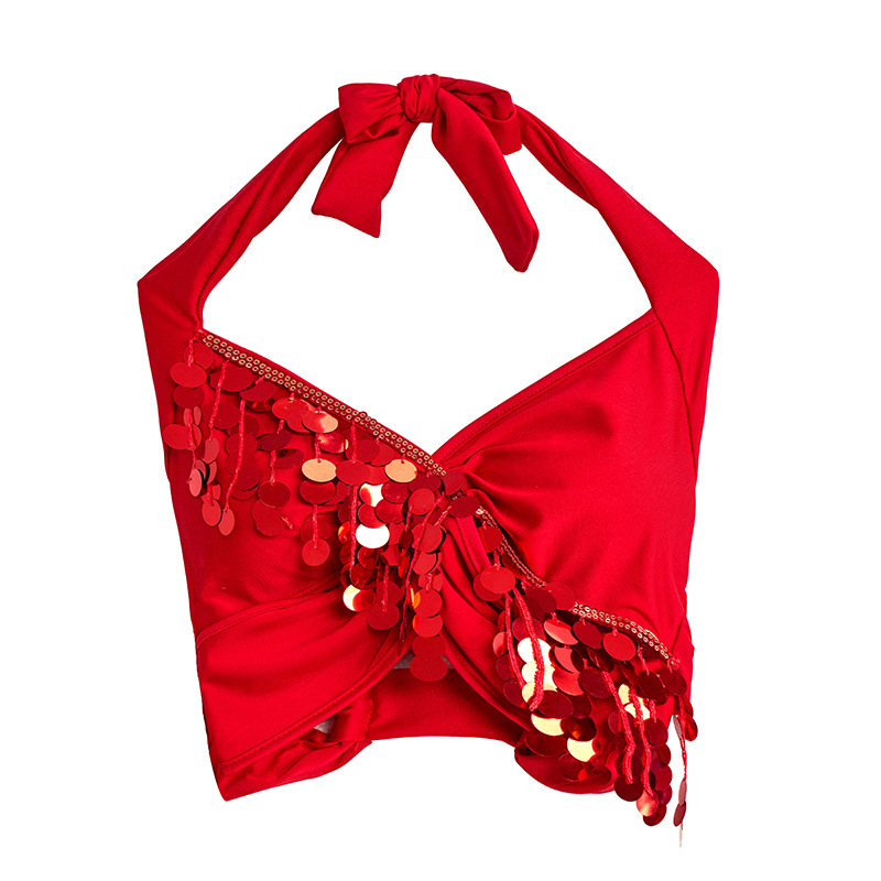 Colier de talie pentru Belly Dance cu paiete și ciucuri, set pentru începători orientali/indieni — poliester >95%, compoziția principală 2: poliester 95%+, croială compusă, lansare primăvara 2025