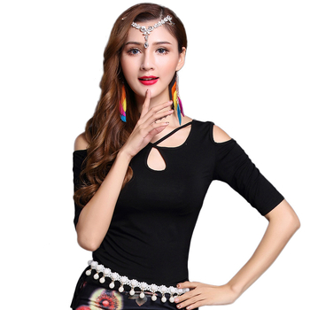 Дамски топ за Belly Dance от модал с кръстосано изрязване и връзки от двете страни (50–70% модал)