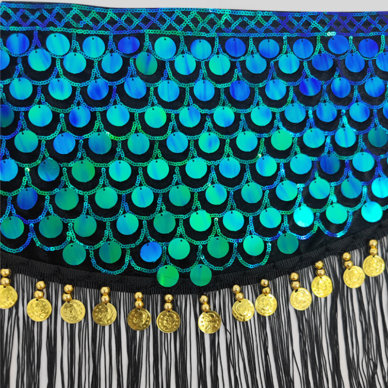 Χαλοουίν χορευτικό ιμάντας για χορό της κοιλιάς με κρύσταλλα και φούντες – Υλικό: Υφαντό; Κούμπωμα ζώνης: Υφαντό; Τύπος κλειδώματος: Αυτόματο κούμπωμα; Πλάτος: Λεπτό (<2 cm)