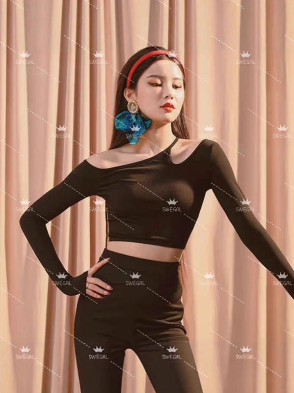 Set de Belly Dance: Top și fustă din modal; peste 95% conținut modal; lansare toamnă 2025; stil elegant, proaspăt și dulce; croitură prin cusături