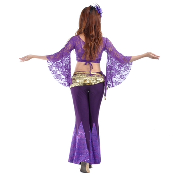 Čipkasti top i hlače s ribljim repom – belly dance set za žene