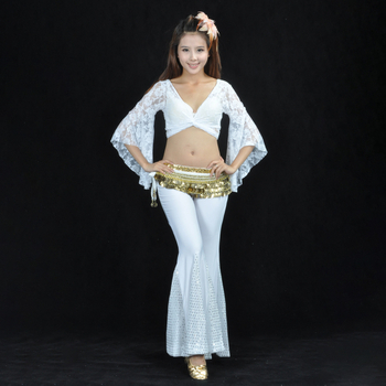 Čipkasti top i hlače s ribljim repom – belly dance set za žene