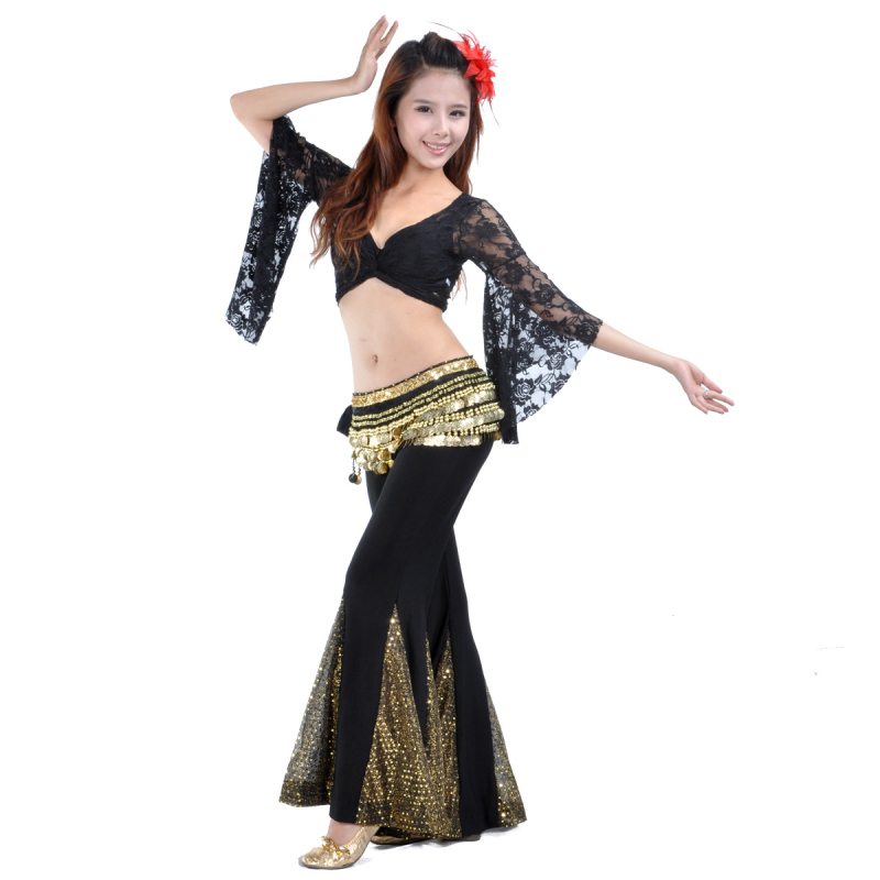 Čipkasti top i hlače s ribljim repom – belly dance set za žene