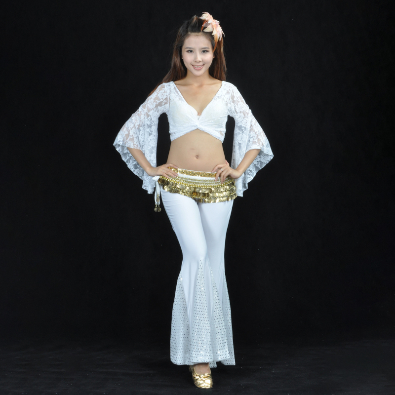 Čipkasti top i hlače s ribljim repom – belly dance set za žene