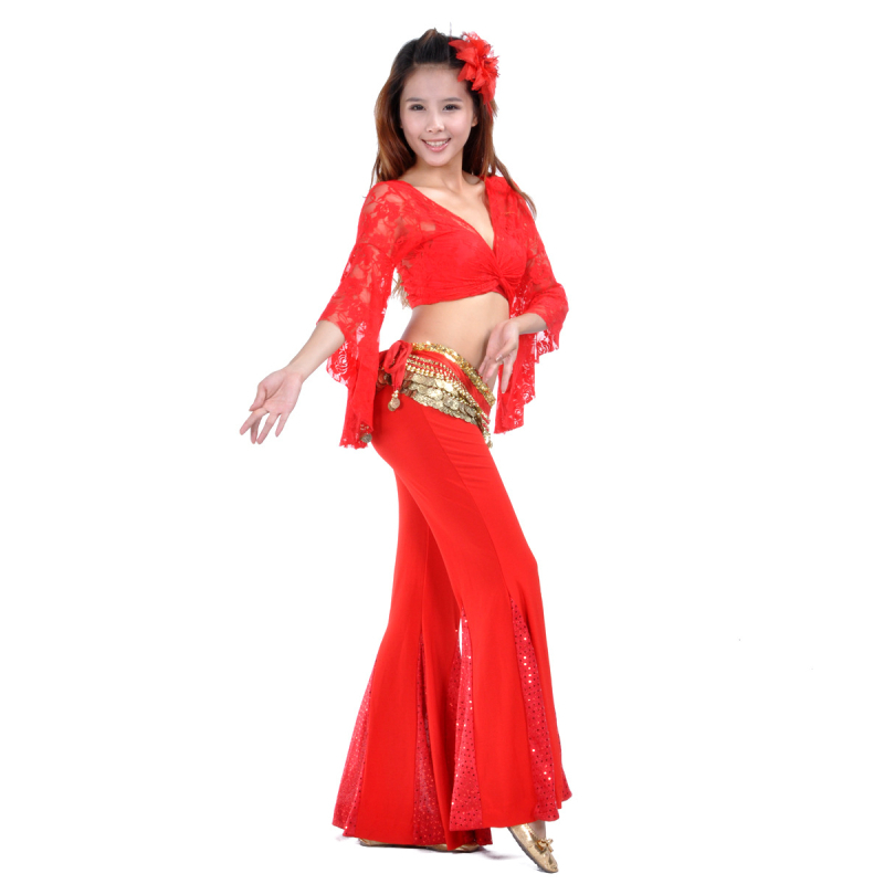 Čipkasti top i hlače s ribljim repom – belly dance set za žene