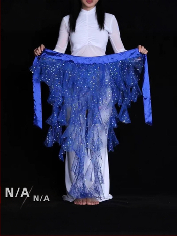 Centură pentru dans Belly cu țesătură plasată, motif vulpe cu nouă cozi, lanț de talie brodat, stil egiptean pentru dans jazz