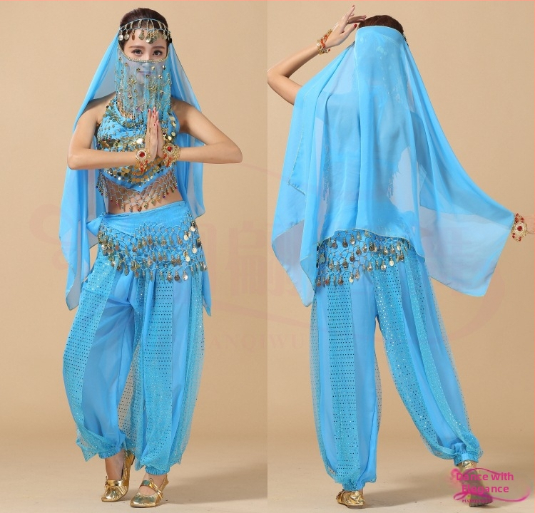 Kostým na belly dance - nový indický kostým na vystúpenie - tréningový set