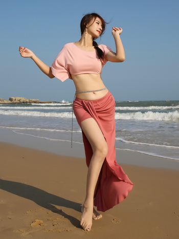 Set kostima za Belly Dance s rib tkaninom, poliester, podstava od pamuka S256+Q3108, za žene