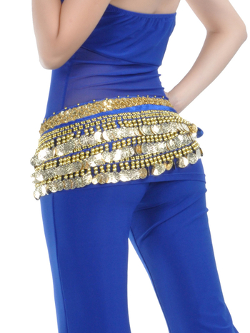 BELLYQUEEN/Dancer pojas za ples trbuha od baršuna, poliester tkanina, unisex