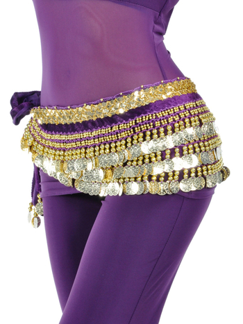 BELLYQUEEN/Dancer pojas za ples trbuha od baršuna, poliester tkanina, unisex