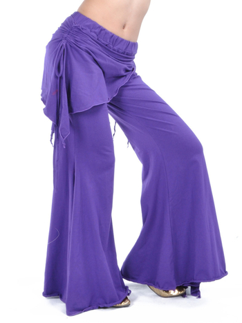 Ženske hlače Belly Dance, s trumpet krojem, jednobojne