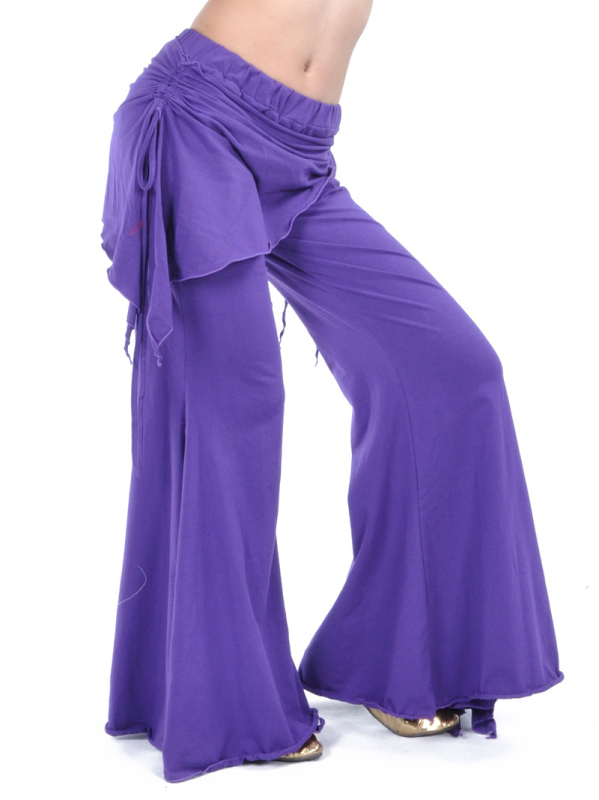 Ženske hlače Belly Dance, s trumpet krojem, jednobojne