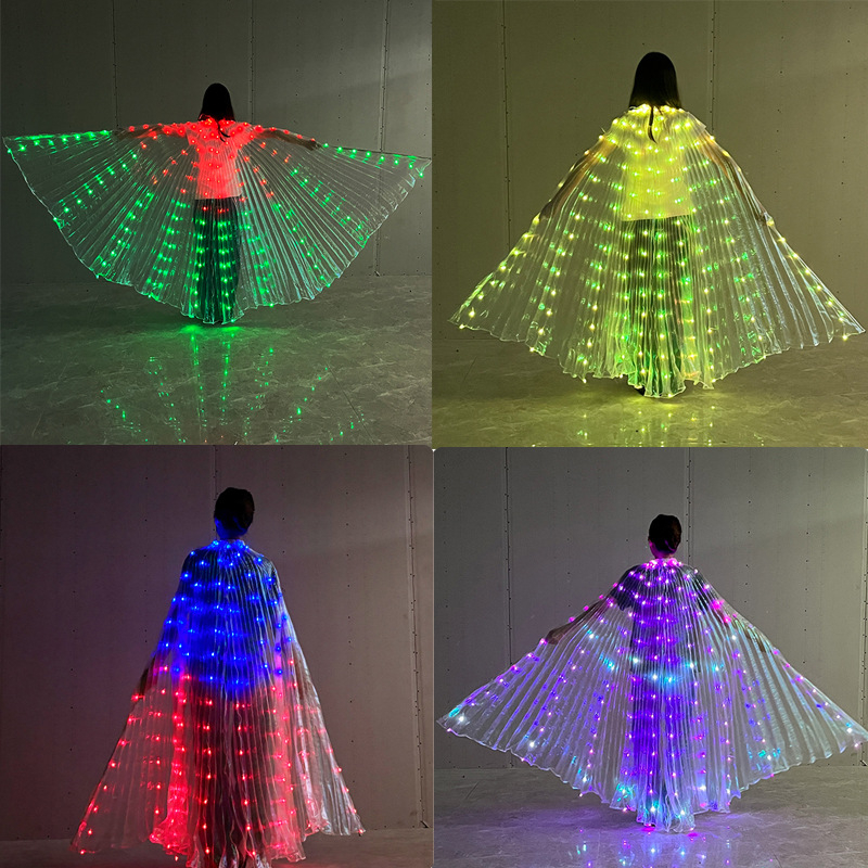 Светещо наметало с криле на пеперуда за сценични изпълнения (LED осветление; полиестер; полу ръчна и полу механична изработка)