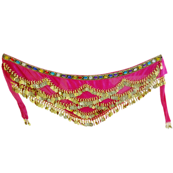 Μεταλλική ζώνη μέσης για ανατολίτικο χορό με κρεμαστά νομίσματα και διαμαντικές λεπτομέρειες; χωρίς αγκράφα; συσκευασία 10 τεμάχια