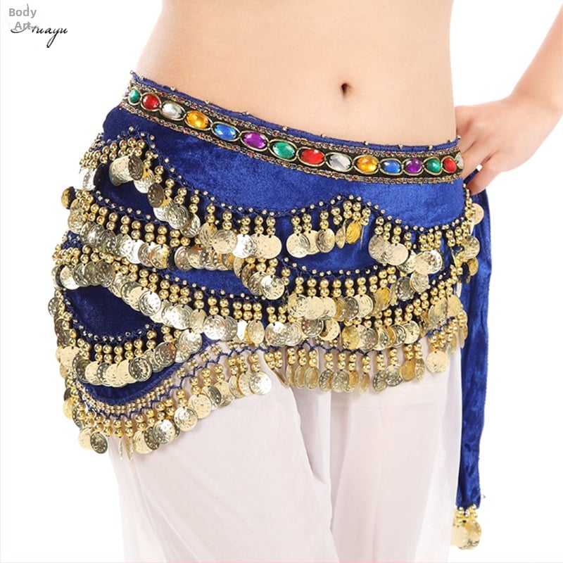 Μεταλλική ζώνη μέσης για ανατολίτικο χορό με κρεμαστά νομίσματα και διαμαντικές λεπτομέρειες; χωρίς αγκράφα; συσκευασία 10 τεμάχια