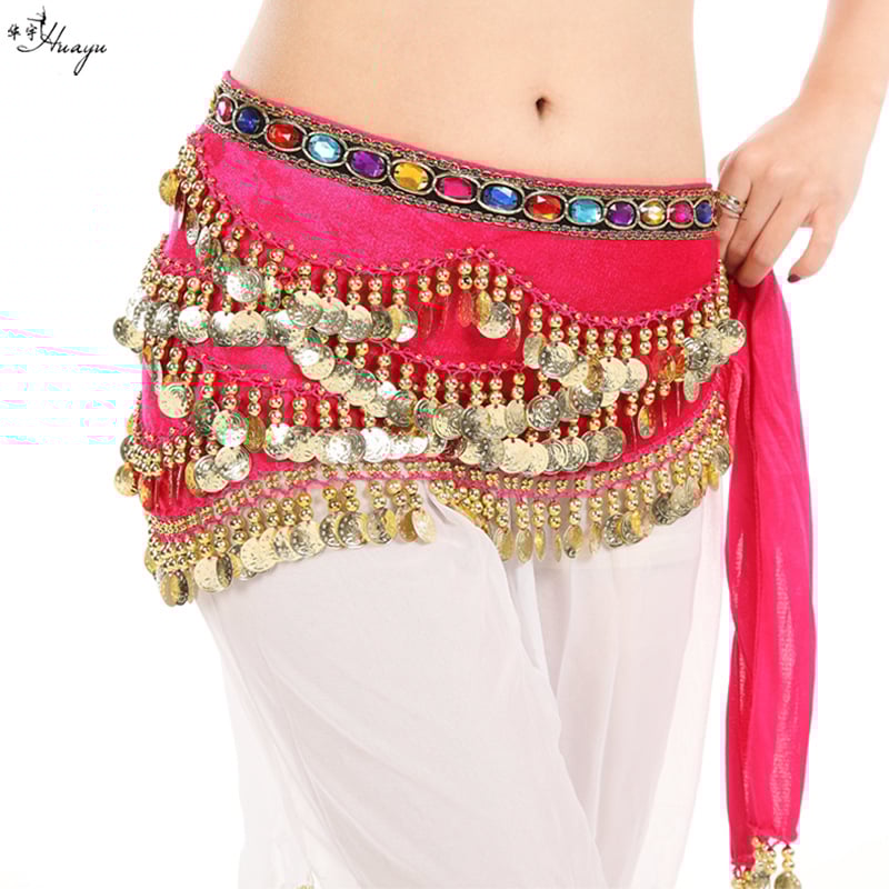 Μεταλλική ζώνη μέσης για ανατολίτικο χορό με κρεμαστά νομίσματα και διαμαντικές λεπτομέρειες; χωρίς αγκράφα; συσκευασία 10 τεμάχια