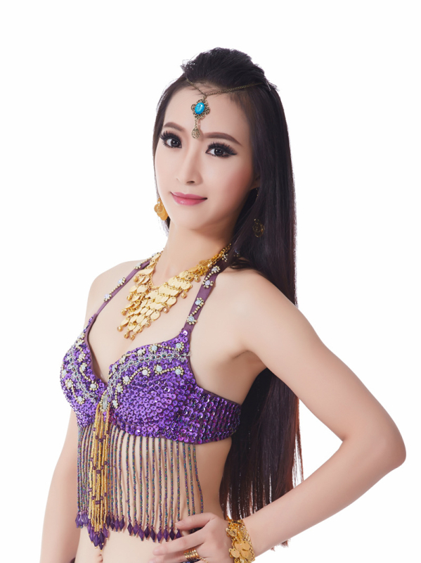 Gornji dio Belly Dance - Jednobojni uzorak, Poliester mješavina, 100% Poliester, Za odrasle žene, Narodni plesni kostim