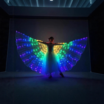 LED krila za belly dance, kostim s 360° velikim krilima leptira, mrežasta tkanina i spandex, unisex