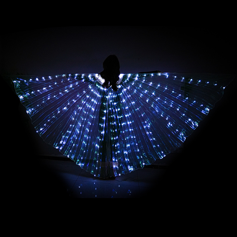 LED krila za belly dance, kostim s 360° velikim krilima leptira, mrežasta tkanina i spandex, unisex