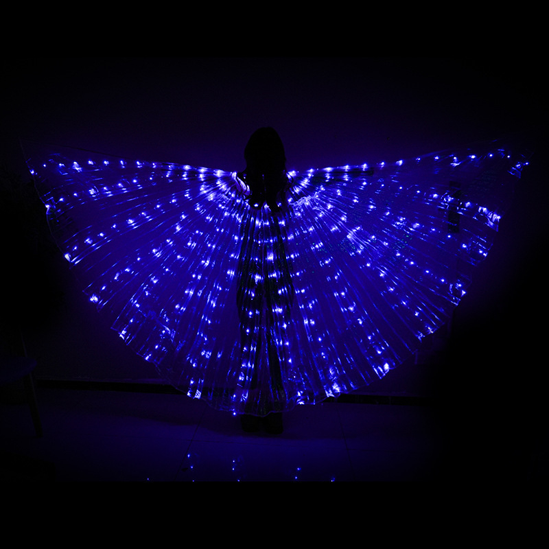 LED krila za belly dance, kostim s 360° velikim krilima leptira, mrežasta tkanina i spandex, unisex