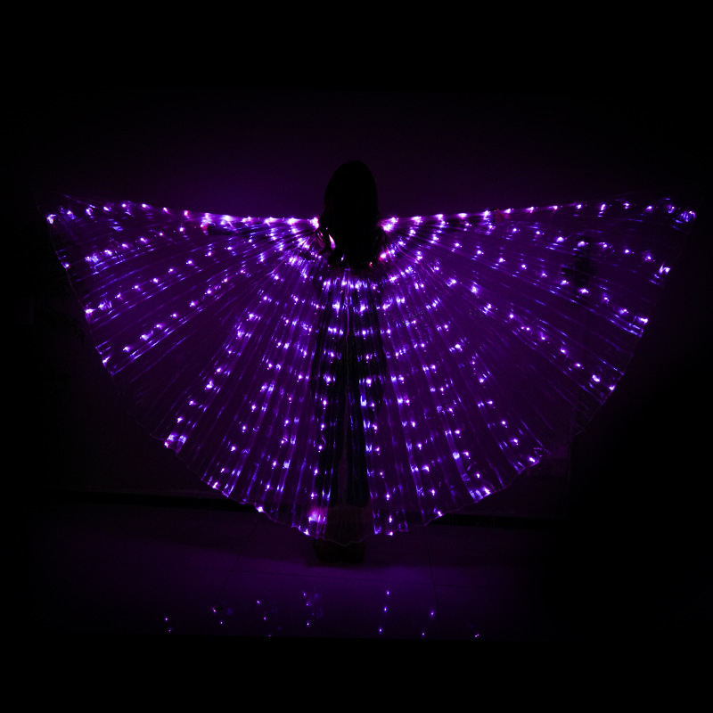 LED krila za belly dance, kostim s 360° velikim krilima leptira, mrežasta tkanina i spandex, unisex