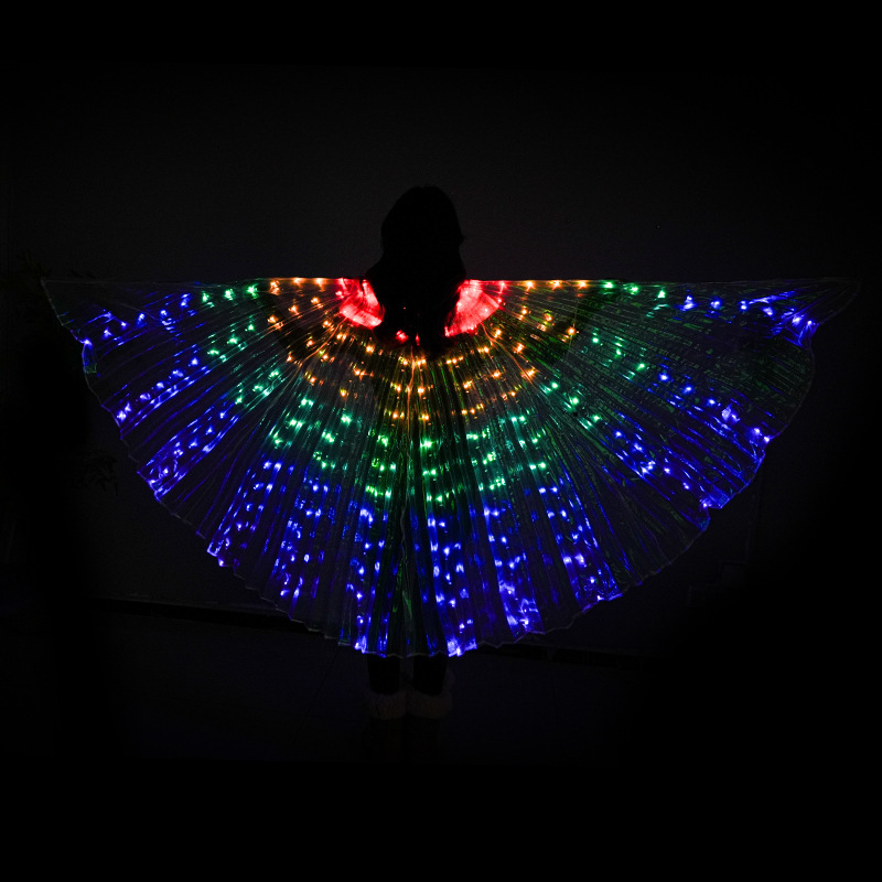 LED krila za belly dance, kostim s 360° velikim krilima leptira, mrežasta tkanina i spandex, unisex