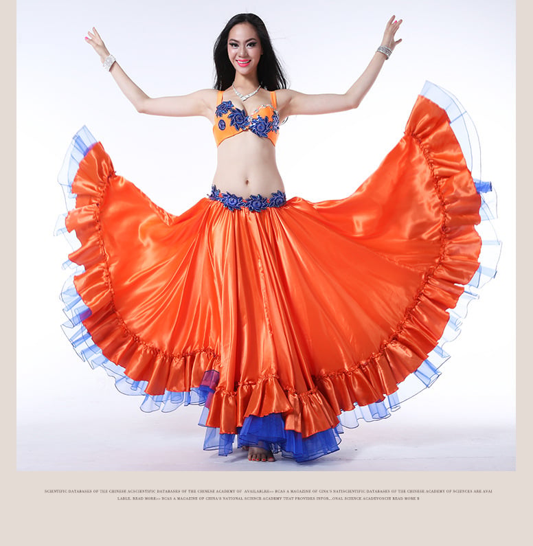 Suknja za ples za flamenco i belly dance s velikim zamahom – najlon 80%, za žene, scenski kostim