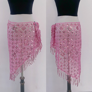 Verigă de talie pentru belly dance cu broderie cu paiete, eșarfă triunghiulară, material poliester 90-95%, stil elegant, vară 2024