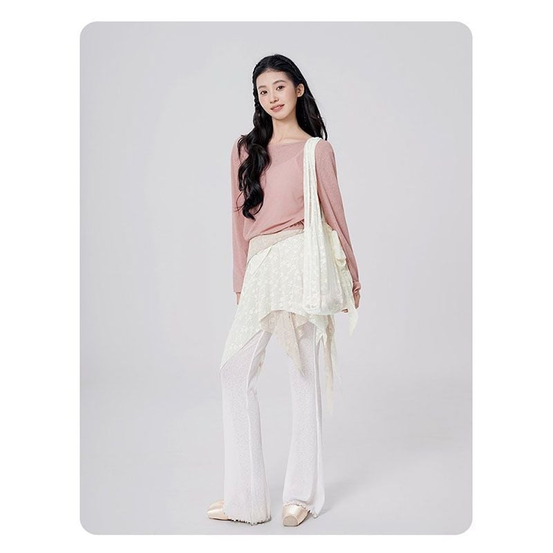 Női balett hosszú ujjú tánc felső – poliészter anyag, poliészter bélés, 96–100% poliészter