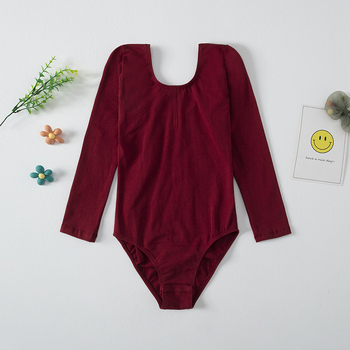 Gyerek balett leotard hosszú ujjú, 95% pamut, gyakorláshoz, puha tapintású anyag