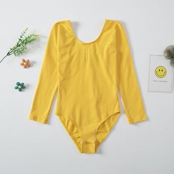 Gyerek balett leotard hosszú ujjú, 95% pamut, gyakorláshoz, puha tapintású anyag